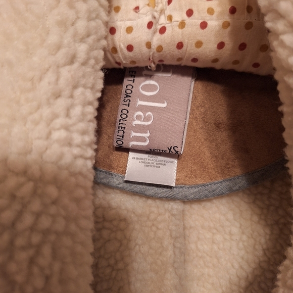 Anthropologie Dolan Carmelle Long Faux Sherpa Suede Vest Boho PXS Hippie Western - Picture 6 of 7